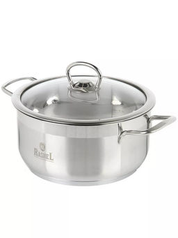 Кастрюля 4л из нержавеющей стали со стекл. кр., 22х11см (R-40) /Rashel/  фото 2