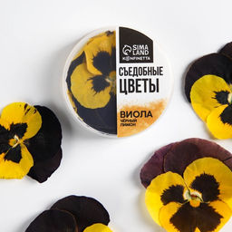 Цветы съедобные KONFINETTA «Виола тёмно-желтая» для капкейков, тортов и напитков, 5 шт.