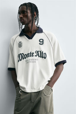 RETRO FOOTBALL PRINT POLO SHIRT - Zara фото 6