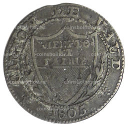 1\2 батцена 1805 года Швейцария  Кантон Во