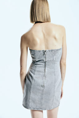 Vestido bandeau en denim brillante - H&m фото 2