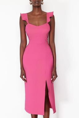 TRENDYOLMILLA Siyah Dokuma Elbise TPRSS24EL00134