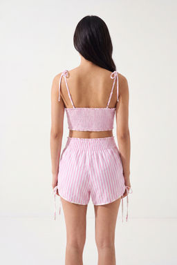 Pembe %100 Pamuklu _i_ekli Poplin Dokuma Pijama Tak_m_ THMSS26PT00222 - Trendyolmilla фото 4