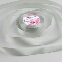 Цена за 5 шт. Лента атласная, 20 мм, 23±1 м, цвет серебряный №176