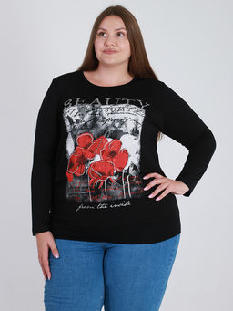 Туника большого размера женская с принтом