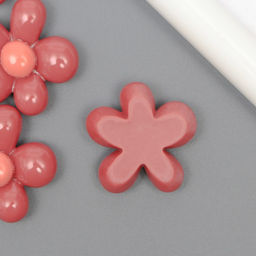 Цена за 10 шт. Декор для творчества пластик Цветок розовый со светло-розовым, 2.8?3?1 см