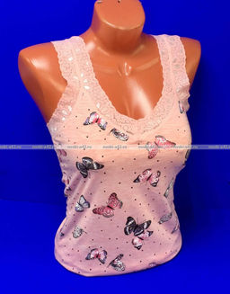 Цена за 1 шт. Майки женские Miss Emma Турция Кружево Бабочки розовые