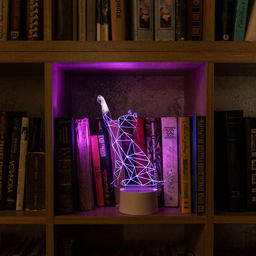 ULI-M501 RGB/3AAA CATTY/WHITE Светильник декоративный с эффектом 3D Кошка, на батарейках 3AAA (не в/к). 1 светодиод. RGB свет. USB кабель в/к. TM Uniel - Volpe фото 9