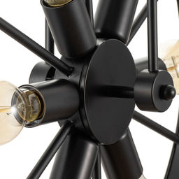 Светильник подвесной BayerLux «Колёса», люстра 18×40 Вт, E27, чёрный, 65×10×150 см