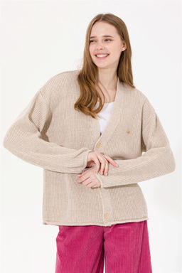 U. S. Polo Assn Женский кремовый трикотажный кардиган - U.s. polo assn фото 7