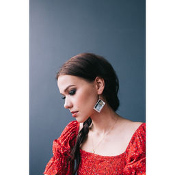 Серьги акрил Таро верховная жрица, цветные в серебре - Queen fair фото 6