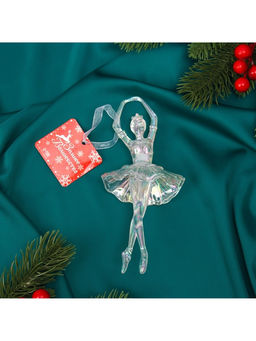 Цена за 2 шт. Ёлочная игрушка «Зимнее волшебство. Балерина пышная юбка перелив» пластик, 17×7.5 см, прозрачный