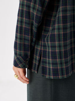 Блузка женская дл. рук. KATHARINA KROSS KK-B-0036F-FR-сине-зеленый, клетка  фото 3