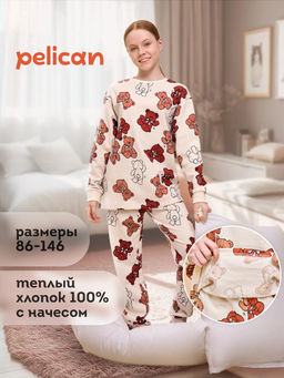 PELICAN, комплект для девочек, Молочный  фото 2