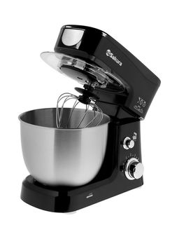 Миксер планетарный Sakura SA-6327BK, 1000 Вт, 6 скоростей, чаша 3.5 л, 3 насадки, чёрный