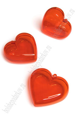 Пластиковая основа для декора 8 см Сердце (6 шт) SF-3355, красный - Больше подарков фото 2