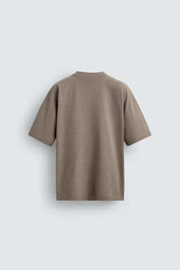 CAMISETA REGULAR FIT HEAVYWEIGHT / Marr?n / Topo - Zara фото 8