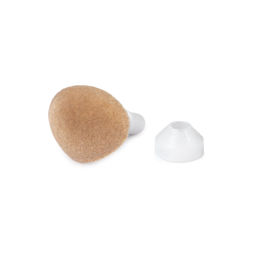 HobbyBe HKB-16 Нос бархатный с фиксатором 16 мм x 13 мм 5 х 1 шт. капучино