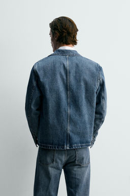 CAZADORA DENIM RELAXED FIT BOLSILLOS / Azul medio - Zara фото 3