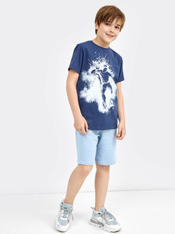 Свободные шорты в голубом цвете для мальчиков