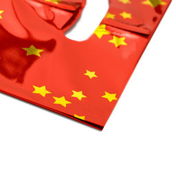 Набор подарочных пакетов, металлизированный, "Звездочки" красный 17х25 см , 20 микрон 10шт набор