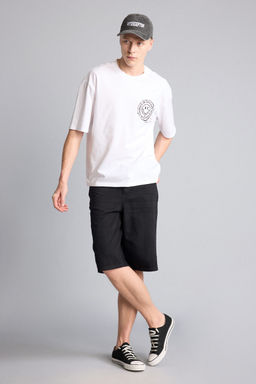 %100 Pamuk Baggy Fit Bermuda _ort