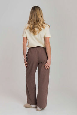 Брюки свободного кроя М325264кг какао/горчица - Елена фото 4