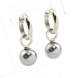 Серьги Трансформер с майоркой цв.кремовый, серебристые. - Радуга камня фото 5