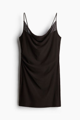 Vestido drapeado de malla