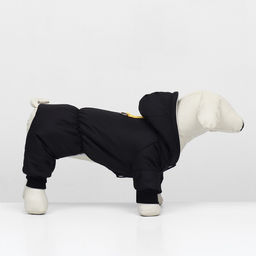 Комбинезон для животных, зимний на флисе, 2XL(ДС 34-36 см, ОГ 50-52 см, ОШ 34 см), чёрный - Simaland фото 2