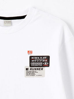 Bisiklet Yaka Uzun Kollu Bask?l? Erkek ?ocuk Ti??rt