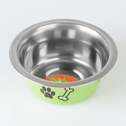 Миска стандартная цветная с принтом, 240 мл, зелёная - Пижон фото 2