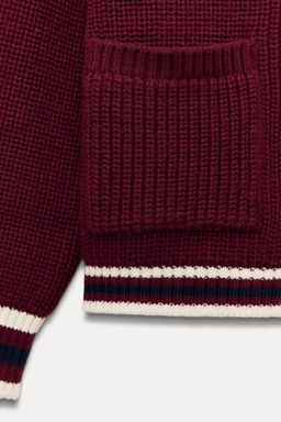 KNIT CARDIGAN WITH TRIM - Zara фото 7