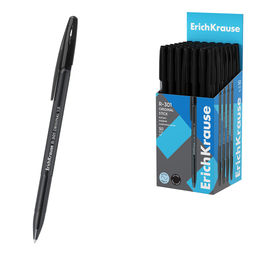 АКЦИЯ Цена за 50 шт. Ручка шариковая ErichKrause R-301 Stick Original 1.0, цвет чернил черный (в коробке по 50 шт.)