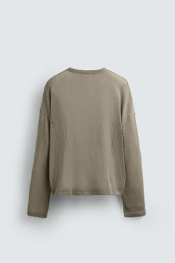 OPENWORK TEXTURED T-SHIRT - Zara фото 8