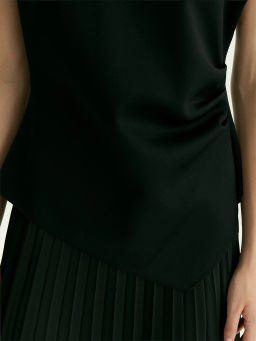 Трикотажная блузка с драпировкой из хлопка, B3251/vixen - Emka фото 4