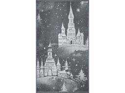 Полотенце махровое 6с103.412ж1 Зимняя сказка(графит5) 50х90см