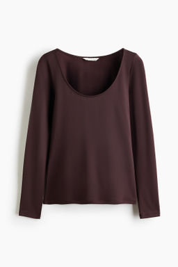 Camiseta de manga larga con escote en U - H&m фото 8