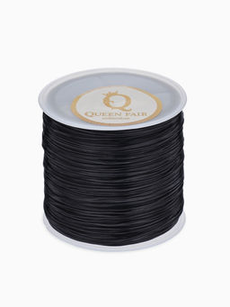 Нить силиконовая (резинка), плоская 1 мм, L=50 м, чёрная