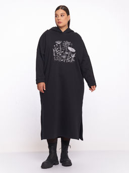 Платье толстовка с капюшоном PP83261BLK01 - Артесса фото 10