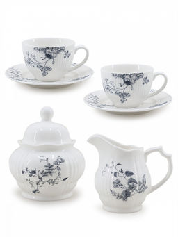 Набор столовой посуды, 6 предметов белый фарфор