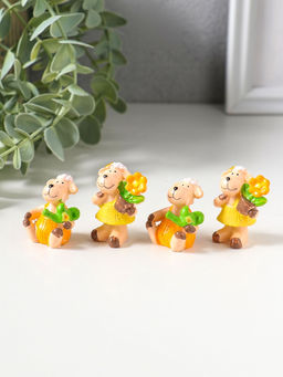 Сувенир полистоун "Барашки в огороде" набор 4 шт 1,5х2х4 см