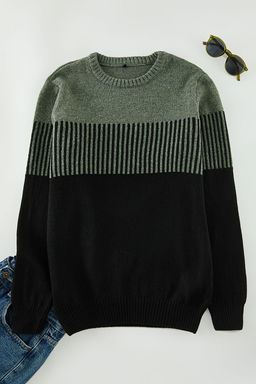 Trendyolmilla Man Gri Slim Yunlu Bisiklet Yaka Renk Bloklu Triko Kazak TMNAW20KZ1503  фото 7