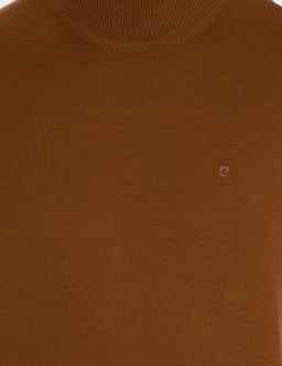 Taba Slim Fit Yar_m Bal_k__ Yaka Y_n Kar___ml_ Basic Triko Kazak - Pierre cardin фото 6