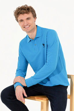 Мужской синий меланжевый свитшот Неожиданная скидка в корзине