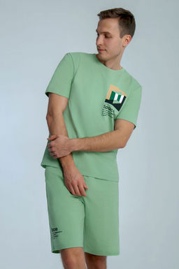 Арт. 63612 Комплект с шортами мужской 48-56 (5 шт) Цвет:верх-салатовый,низ-салатовый Арт. 63612 Комплект с шортами мужской 48-56 (5 шт) Цвет:верх-салатовый,низ-салатовый