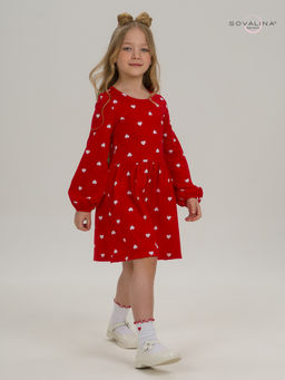 Платье Моана белые сердца на красном - Sovalina фото 16
