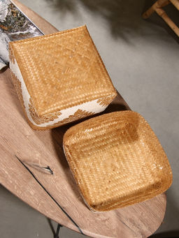 Корзинка плетёная «Манадо», 30×30×19 см, бамбук, светлая