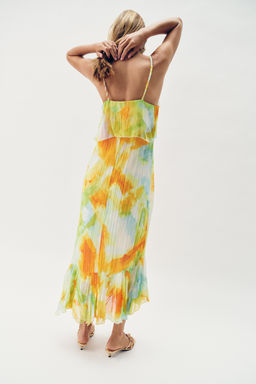 VESTIDO MIDI ESTAMPADO VOLANTES / TYEAMARILLO - Zara фото 4