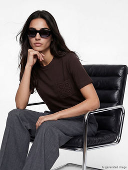 Bisiklet Yaka Nak??l? Kad?n Ti??rt